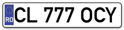 Placuta inmatriculare numar auto  CL-777-OCY, CL 777 OCY, CL777OCY