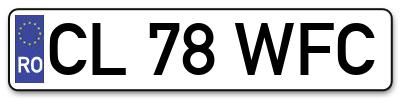 Placuta inmatriculare numar auto  CL-78-WFC, CL 78 WFC, CL78WFC