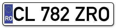 Placuta inmatriculare numar auto  CL-782-ZRO, CL 782 ZRO, CL782ZRO