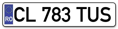Placuta inmatriculare numar auto  CL-783-TUS, CL 783 TUS, CL783TUS