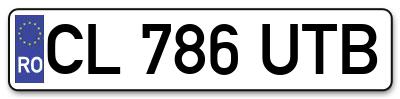 Placuta inmatriculare numar auto  CL-786-UTB, CL 786 UTB, CL786UTB