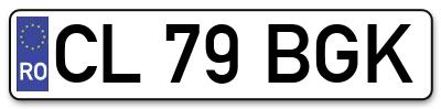 Placuta inmatriculare numar auto  CL-79-BGK, CL 79 BGK, CL79BGK