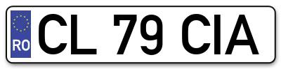 Placuta inmatriculare numar auto  CL-79-CIA, CL 79 CIA, CL79CIA