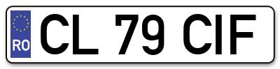 Placuta inmatriculare numar auto  CL-79-CIF, CL 79 CIF, CL79CIF