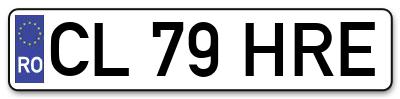 Placuta inmatriculare numar auto  CL-79-HRE, CL 79 HRE, CL79HRE