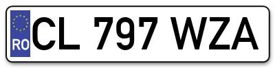 Placuta inmatriculare numar auto  CL-797-WZA, CL 797 WZA, CL797WZA
