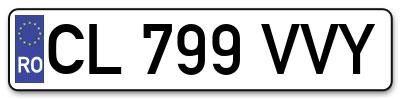 Placuta inmatriculare numar auto  CL-799-VVY, CL 799 VVY, CL799VVY