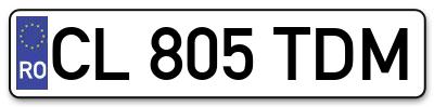 Placuta inmatriculare numar auto  CL-805-TDM, CL 805 TDM, CL805TDM