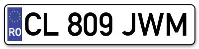 Placuta inmatriculare numar auto  CL-809-JWM, CL 809 JWM, CL809JWM