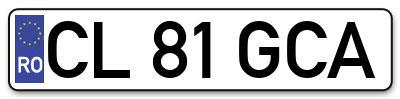Placuta inmatriculare numar auto  CL-81-GCA, CL 81 GCA, CL81GCA