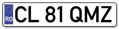 Placuta inmatriculare numar auto  CL-81-QMZ, CL 81 QMZ, CL81QMZ