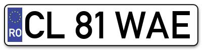 Placuta inmatriculare numar auto  CL-81-WAE, CL 81 WAE, CL81WAE