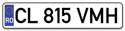 Placuta inmatriculare numar auto  CL-815-VMH, CL 815 VMH, CL815VMH