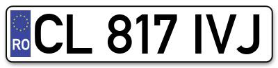 Placuta inmatriculare numar auto  CL-817-IVJ, CL 817 IVJ, CL817IVJ