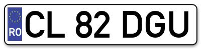 Placuta inmatriculare numar auto  CL-82-DGU, CL 82 DGU, CL82DGU