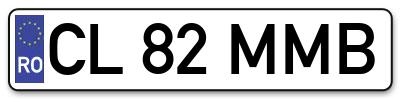 Placuta inmatriculare numar auto  CL-82-MMB, CL 82 MMB, CL82MMB