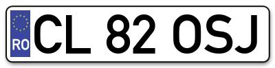 Placuta inmatriculare numar auto  CL-82-OSJ, CL 82 OSJ, CL82OSJ
