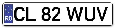 Placuta inmatriculare numar auto  CL-82-WUV, CL 82 WUV, CL82WUV