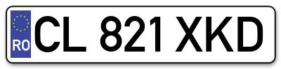 Placuta inmatriculare numar auto  CL-821-XKD, CL 821 XKD, CL821XKD