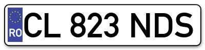 Placuta inmatriculare numar auto  CL-823-NDS, CL 823 NDS, CL823NDS