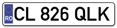 Placuta inmatriculare numar auto  CL-826-QLK, CL 826 QLK, CL826QLK