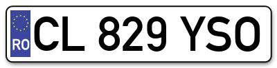 Placuta inmatriculare numar auto  CL-829-YSO, CL 829 YSO, CL829YSO