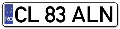 Placuta inmatriculare numar auto  CL-83-ALN, CL 83 ALN, CL83ALN