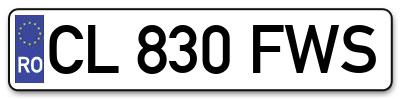 Placuta inmatriculare numar auto  CL-830-FWS, CL 830 FWS, CL830FWS