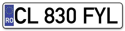 Placuta inmatriculare numar auto  CL-830-FYL, CL 830 FYL, CL830FYL