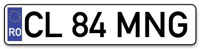 Placuta inmatriculare numar auto  CL-84-MNG, CL 84 MNG, CL84MNG