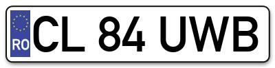 Placuta inmatriculare numar auto  CL-84-UWB, CL 84 UWB, CL84UWB