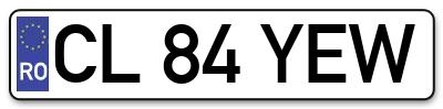 Placuta inmatriculare numar auto  CL-84-YEW, CL 84 YEW, CL84YEW