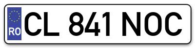 Placuta inmatriculare numar auto  CL-841-NOC, CL 841 NOC, CL841NOC