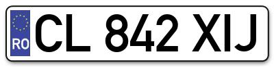 Placuta inmatriculare numar auto  CL-842-XIJ, CL 842 XIJ, CL842XIJ