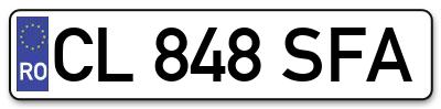 Placuta inmatriculare numar auto  CL-848-SFA, CL 848 SFA, CL848SFA