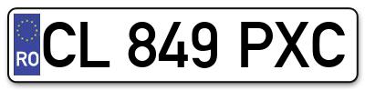 Placuta inmatriculare numar auto  CL-849-PXC, CL 849 PXC, CL849PXC