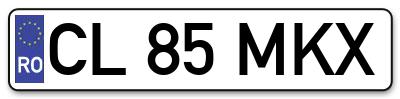 Placuta inmatriculare numar auto  CL-85-MKX, CL 85 MKX, CL85MKX