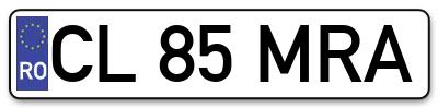 Placuta inmatriculare numar auto  CL-85-MRA, CL 85 MRA, CL85MRA