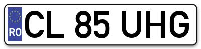 Placuta inmatriculare numar auto  CL-85-UHG, CL 85 UHG, CL85UHG