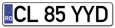 Placuta inmatriculare numar auto  CL-85-YYD, CL 85 YYD, CL85YYD