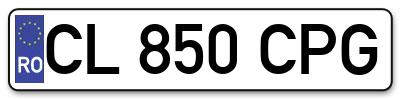 Placuta inmatriculare numar auto  CL-850-CPG, CL 850 CPG, CL850CPG