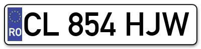 Placuta inmatriculare numar auto  CL-854-HJW, CL 854 HJW, CL854HJW