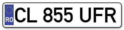 Placuta inmatriculare numar auto  CL-855-UFR, CL 855 UFR, CL855UFR