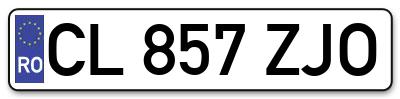 Placuta inmatriculare numar auto  CL-857-ZJO, CL 857 ZJO, CL857ZJO