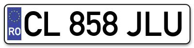 Placuta inmatriculare numar auto  CL-858-JLU, CL 858 JLU, CL858JLU