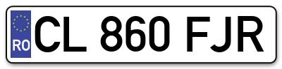 Placuta inmatriculare numar auto  CL-860-FJR, CL 860 FJR, CL860FJR
