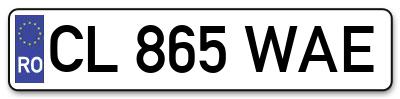 Placuta inmatriculare numar auto  CL-865-WAE, CL 865 WAE, CL865WAE