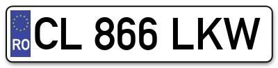 Placuta inmatriculare numar auto  CL-866-LKW, CL 866 LKW, CL866LKW