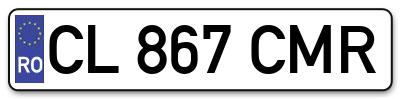 Placuta inmatriculare numar auto  CL-867-CMR, CL 867 CMR, CL867CMR