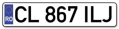 Placuta inmatriculare numar auto  CL-867-ILJ, CL 867 ILJ, CL867ILJ